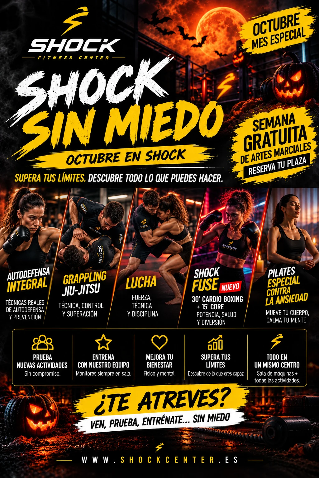 Shock sin miedo: octubre especial en Shock Fitness Center